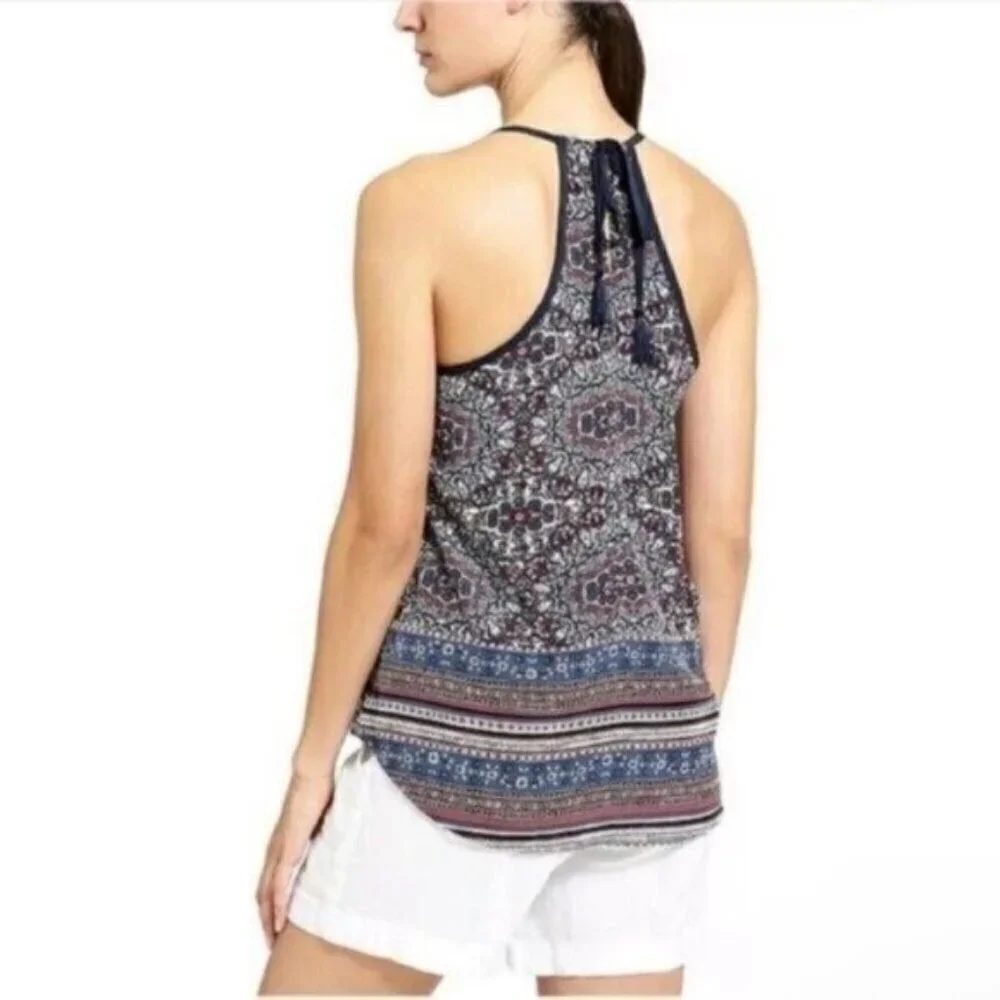 Athleta Medallion Dunes Boho Tassel Halter Tank Top - Picture 3 of 13